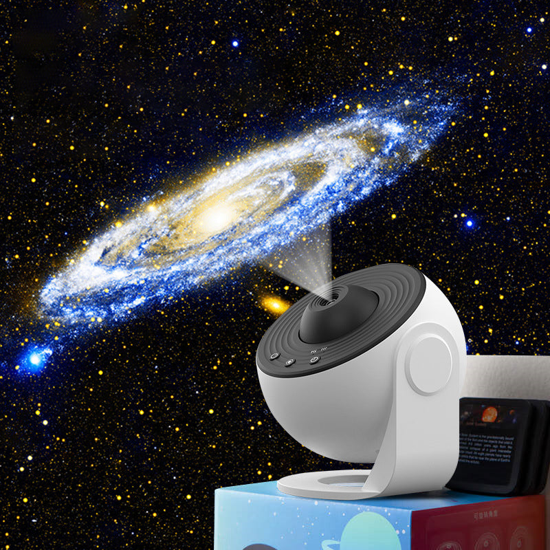 Galaxy Stjärnprojektor, 360 graders rotation, stjärnhimmel, flerfärgad nebulosa, idealisk för hemdekoration.