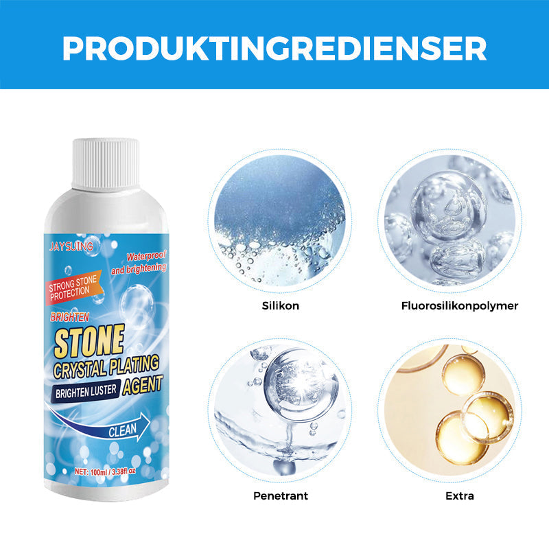 Gelformulerat stenfläckborttagningsmedel, perfekt för svåra fläckar på stenytor, enkelt att applicera, 100 ml flaska.