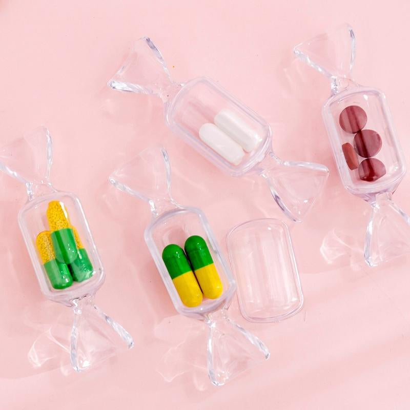 "Genomskinliga godisformade smyckeskrin i klar plast, 10-pack för elegant och kreativ smyckesförvaring."