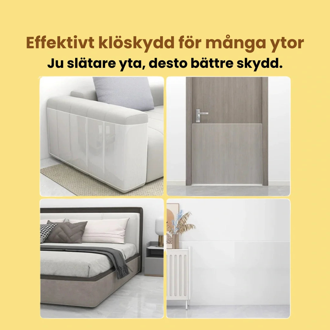 Skydda möbler från klös med detta transparenta kattmöbelskydd. Viktigt för kattägare.
