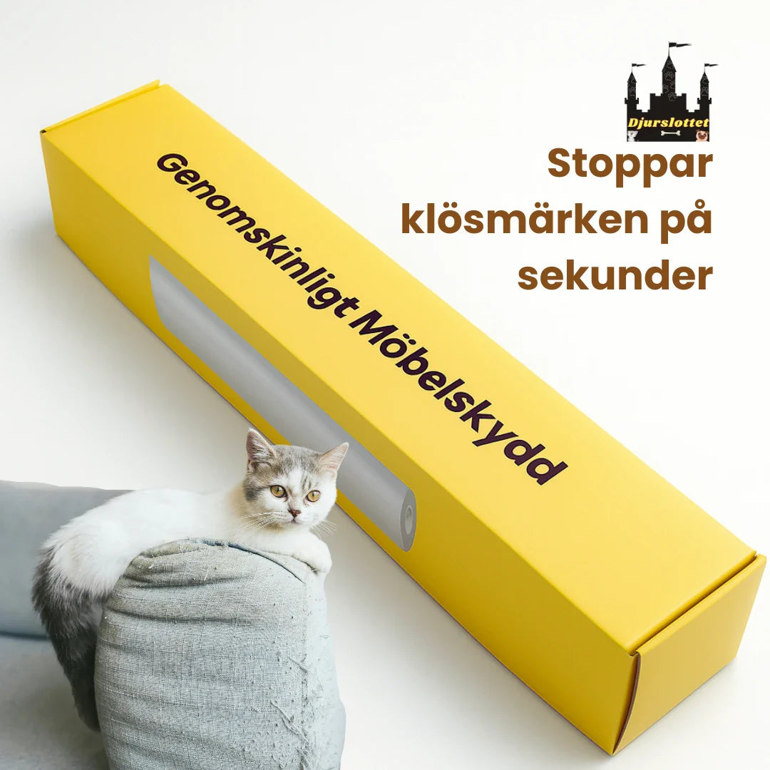 Smart möbelskydd för katt. Genomskinligt och slitstarkt för att skydda heminredning effektivt.