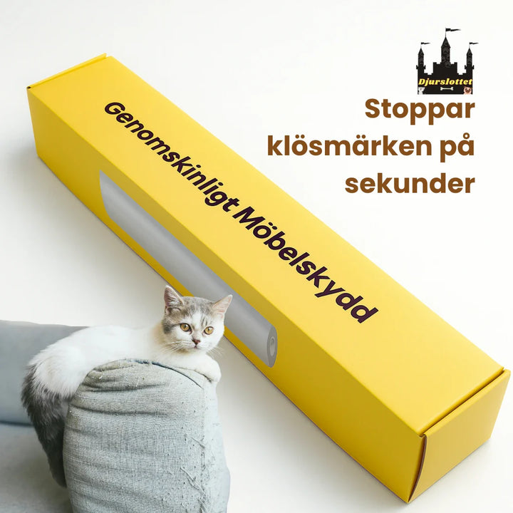 Smart möbelskydd för katt. Genomskinligt och slitstarkt för att skydda heminredning effektivt.