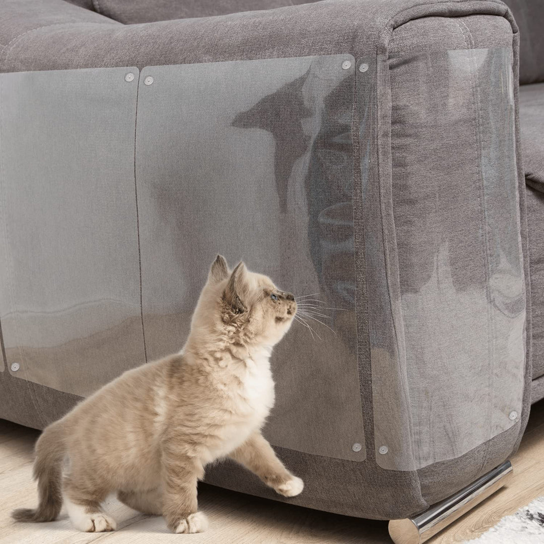 Klösskydd i genomskinlig vinyl. Perfekt för kattägare som vill skydda soffor och fåtöljer.