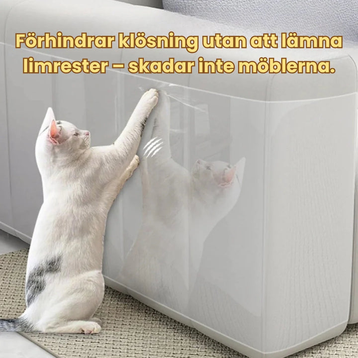 Katt möbelskydd transparent för soffa, skyddar tygmöbler från kattklös. Osynligt skydd.