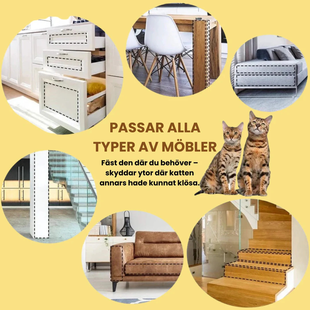 Stilrent klösskydd i vinyl för kattägare. Skyddar möbler & heminredning från klösmärken.