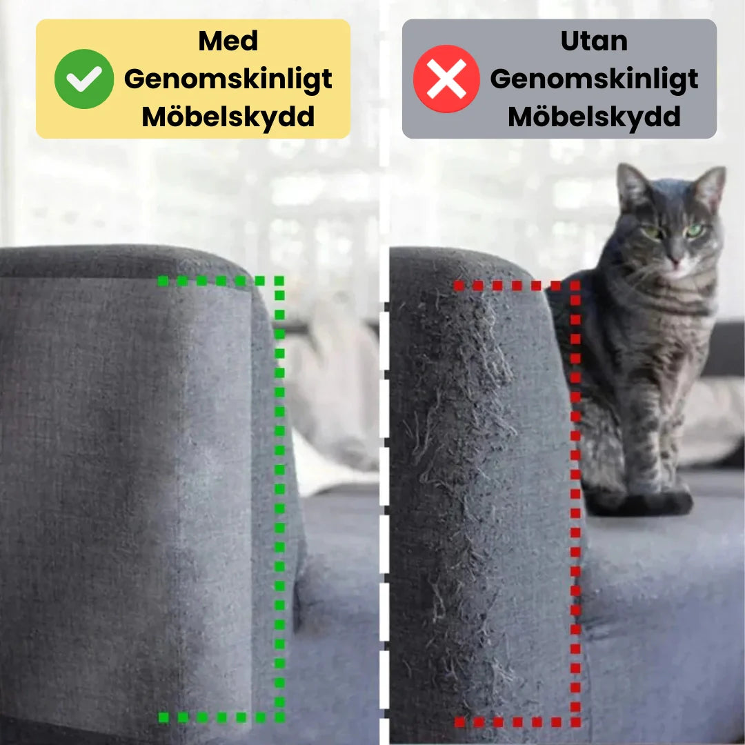 Möbelskydd för katt som är transparent. Skyddar dyrbara möbler från kattens klösbehov.