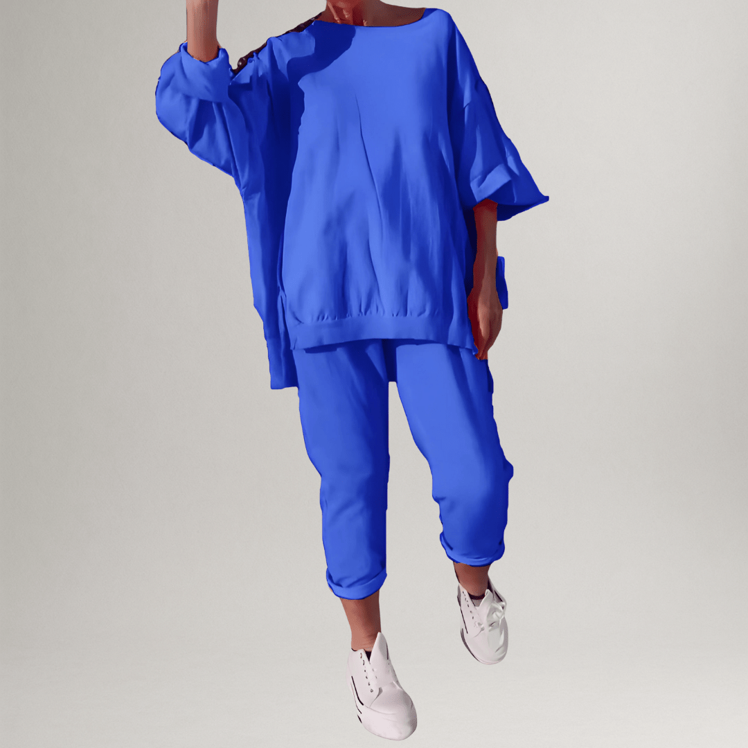 Bruna myskläder för damer i avslappnad oversized stil bakifrån