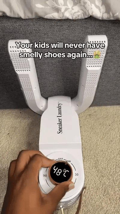 Närbild på skotorkens värmeelement med smarta ventilationshål