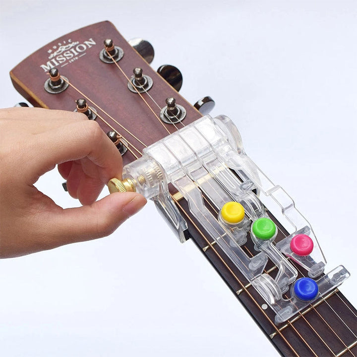 Gitarrinlärningsverktyg, kompakt och lätt, passar akustiska och elektriska gitarrer för snabb ackordinlärning.