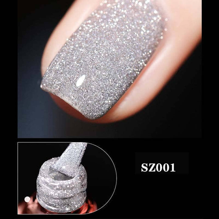 "Glittrande nagellack med hög densitet, skimrande spegelglans, långvarig hållbarhet, perfekt för salongresultat hemma."