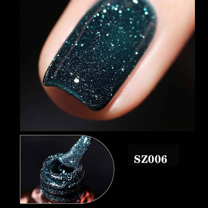 "Glittrande nagellack med hög densitet, skimrande spegelglans, långvarig hållbarhet, perfekt för salongresultat hemma."