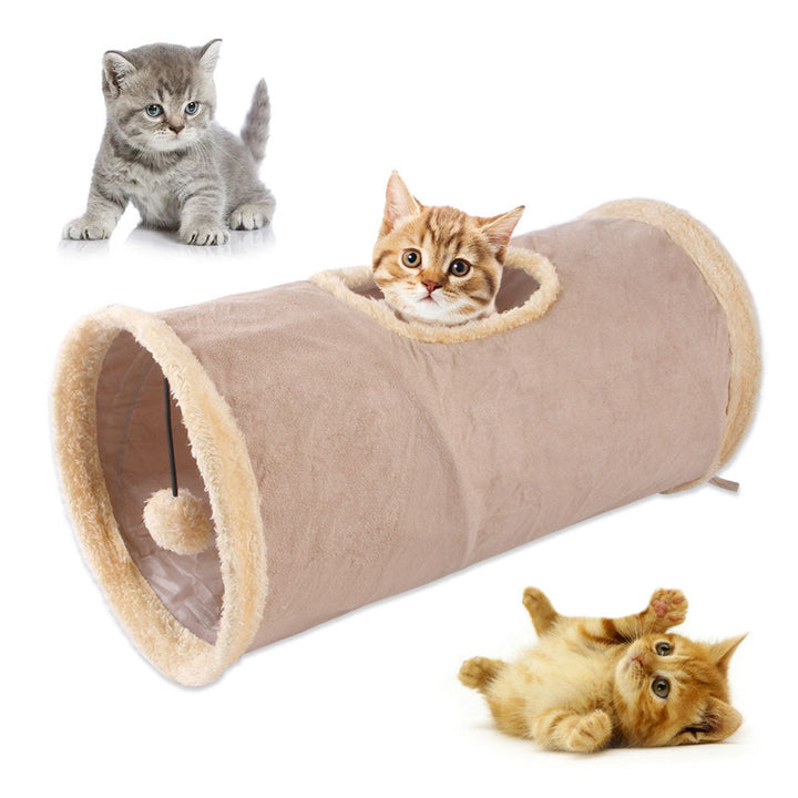 Vikbar kattunnel i mjukt material. Stimulerar katten till lek och äventyr. Lätt att förvara.