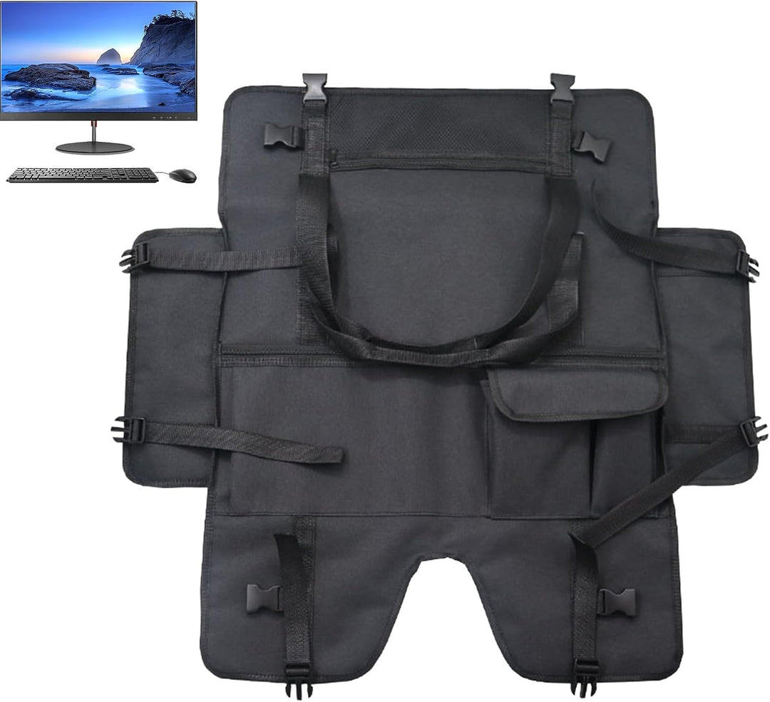Grå unisex monitorväska. Skyddsfodral för bärbar skärm med flanellfoder, dammtätt & stötskydd för datortillbehör.