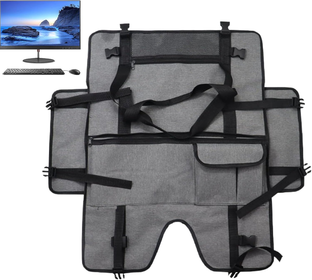 Unisex skyddsfodral för bärbar skärm. Grå monitorväska med flanellfoder, dammtät & stötskyddande.