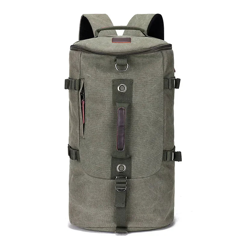 Grå canvasreseryggsäck TrailHaven. Unisex med stor kapacitet för både korta och långa resor.