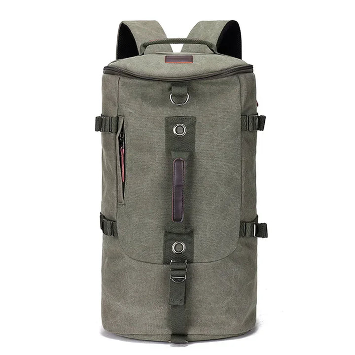 Grå canvasreseryggsäck TrailHaven. Unisex med stor kapacitet för både korta och långa resor.