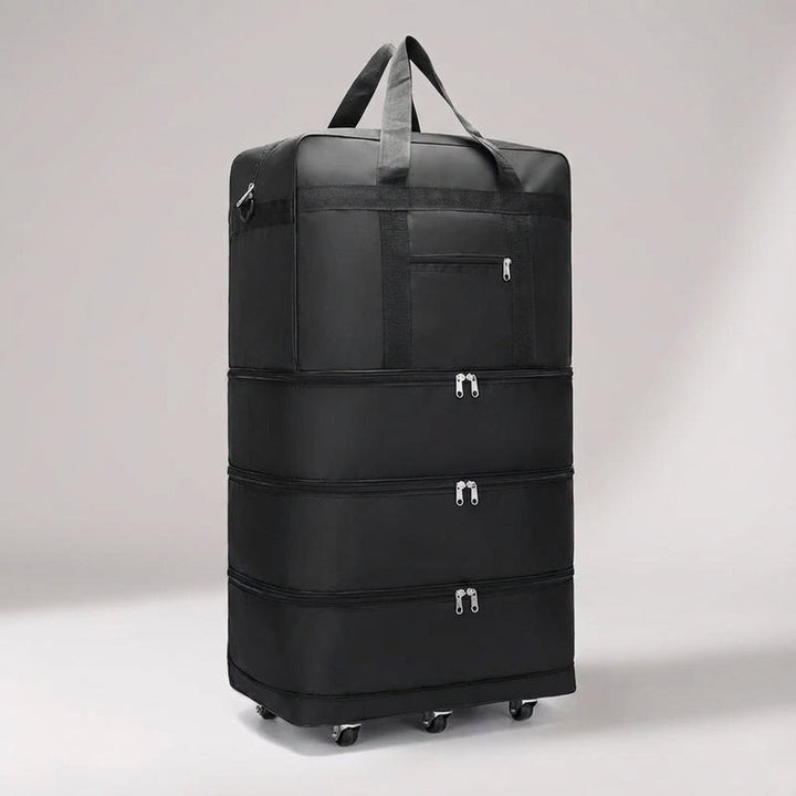 Smart ExpandRoll resväska. Flexibel trolley och ryggsäck i svart, expanderbar för extra packning.