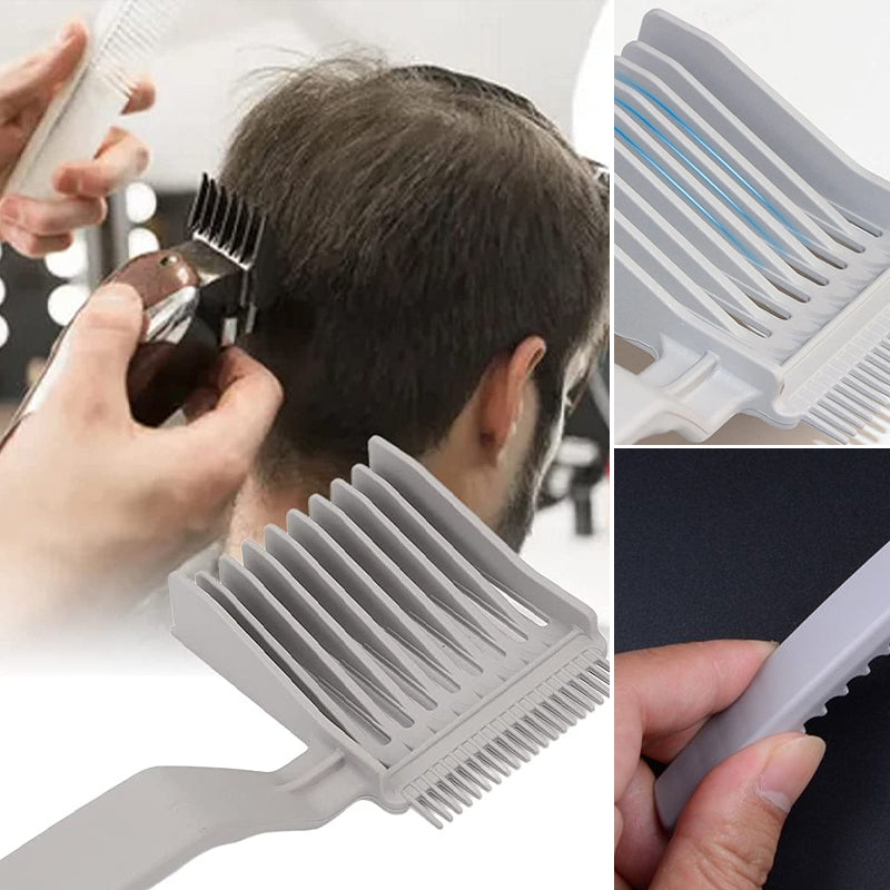 "Gradient frisyrkam för män, elegant med ergonomiskt grepp och hållbara, antistatiska kamtänder för professionell användning.