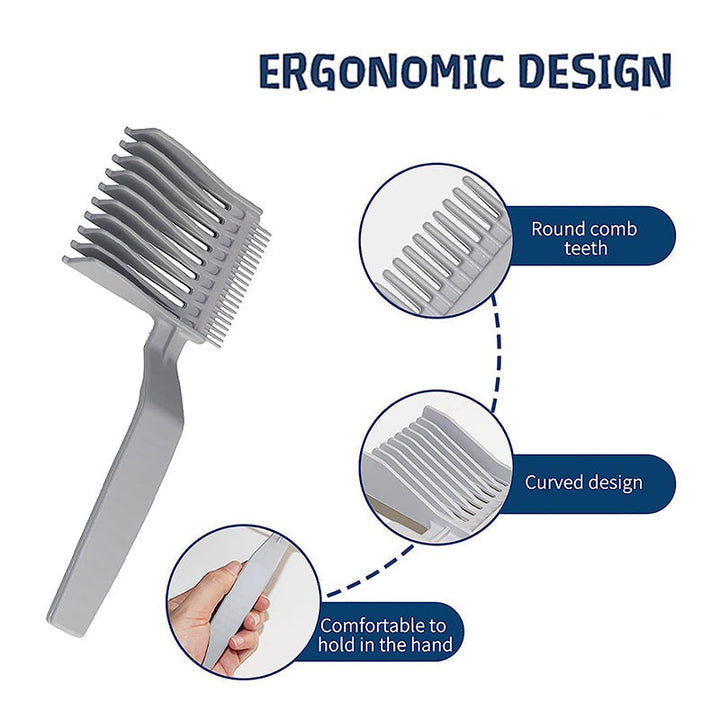 "Gradient frisyrkam för män, elegant med ergonomiskt grepp och hållbara, antistatiska kamtänder för professionell användning.