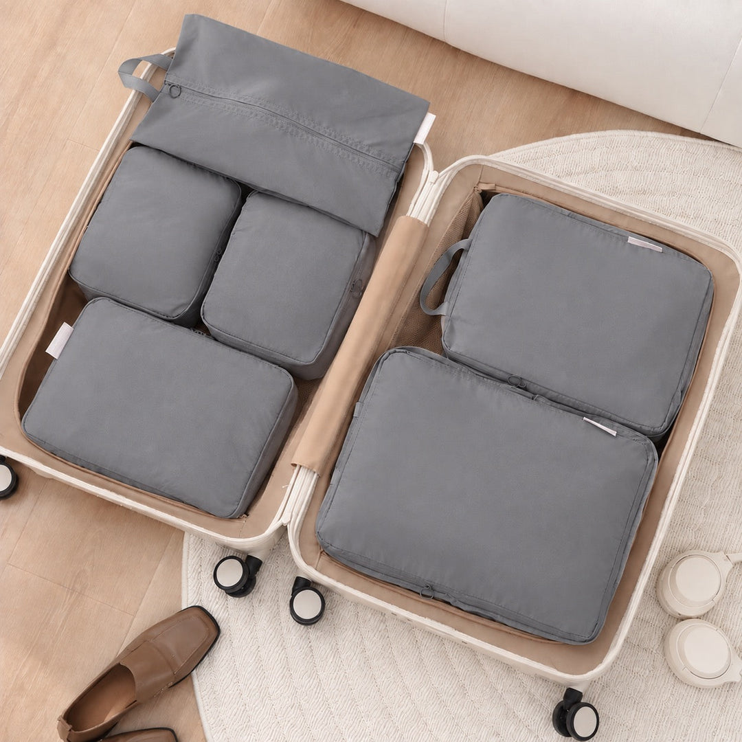 Packpåsar 6-pack i resväska för smidig reseförvaring och organisering