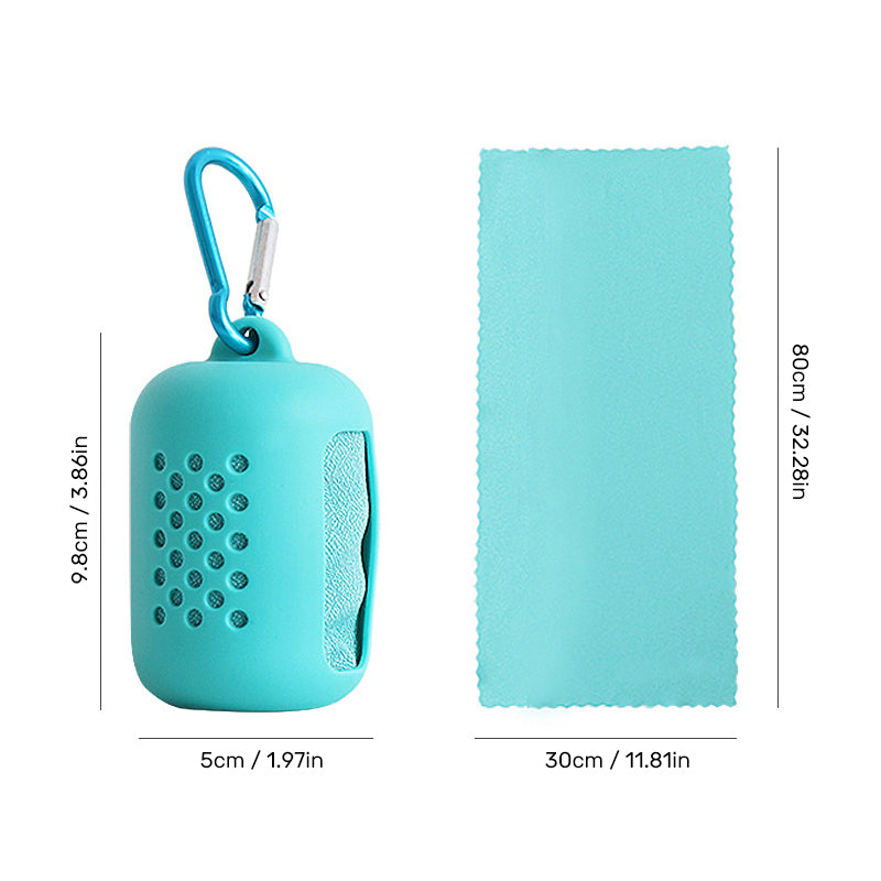 "Grön mikrofiber snabbtorkande sporthandduk för utomhusaktiviteter, kompakt och hudvänlig, perfekt för träning."