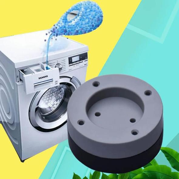 "Gummifötter för tvättmaskin, dämpa ljud och vibrationer, blå och grå färg, hållbara, enkel installation."