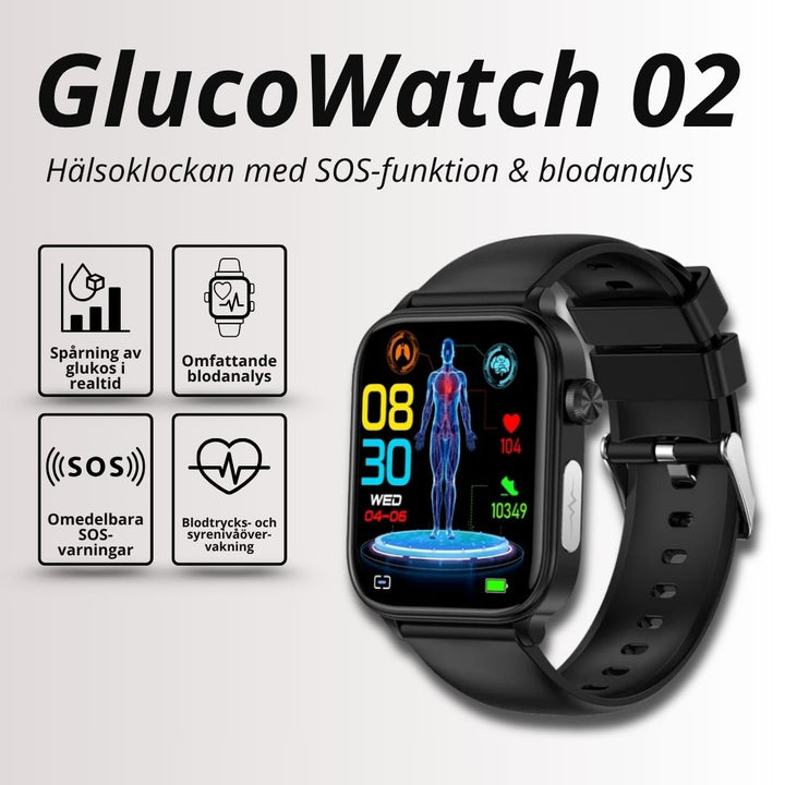 Smartklocka för aktiv livsstil: blodsocker, puls, stegräknare. Vattentålig & med GPS.
