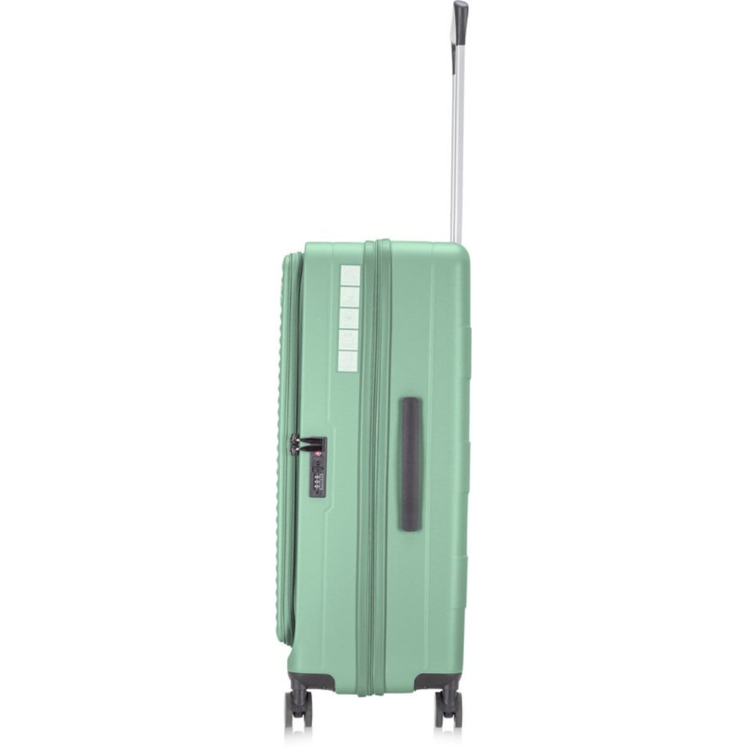 Liten weekendväska i lila med praktiskt laptopfack. Hårdresväska med TSA-lås och 360-hjul för bekvämlighet.