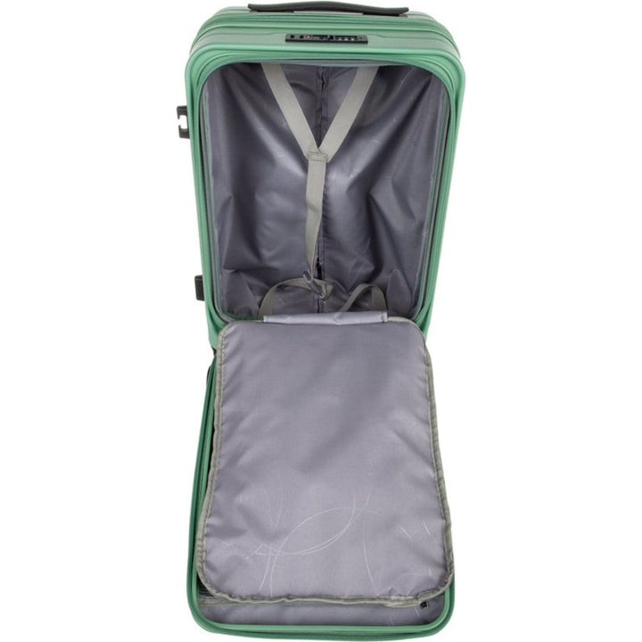 Ljusgrön kabinväska med laptopfack. Stilfullt resebagage med expanderfunktion, TSA-lås och 360-hjul.