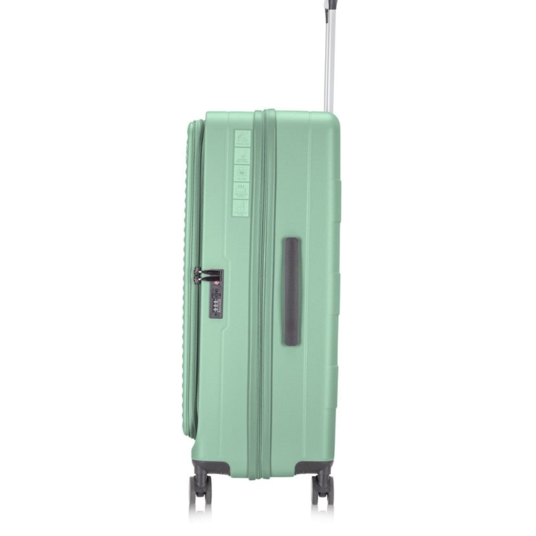 Komplett hårdskalsbagageset. Två resväskor med laptopfack, 360° hjul och rymlig interiör.