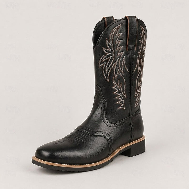 Profilbild av eleganta cowboyboots för herrar i slitstarkt material