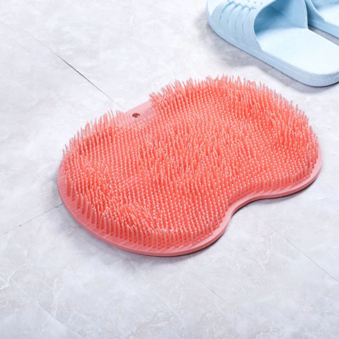 Halkfri silikon skrubbmatta för duschen, perfekt för fotmassage och kroppsskrubb.