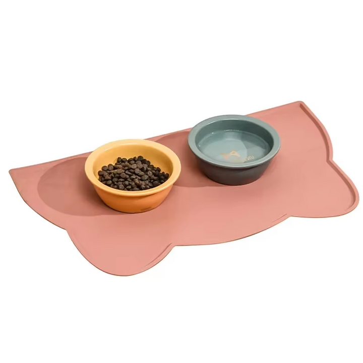 Enkel och effektiv halkfri silikonmatta. Håller kattskålar på plats och fångar upp spill för hygien.