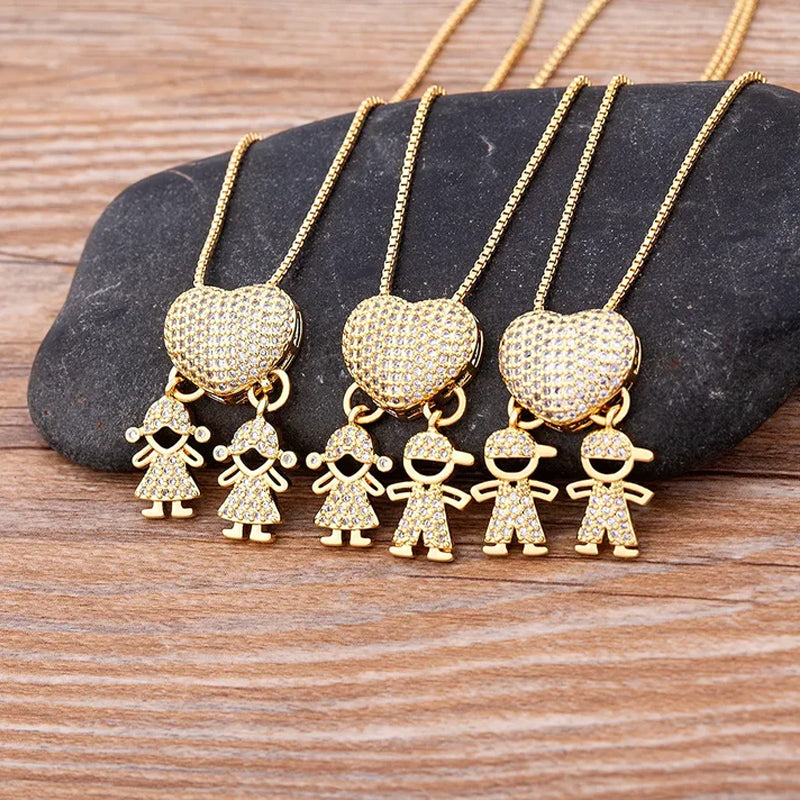 Halsband med mor och barn-motiv, utsökt hantverk, för mammor.