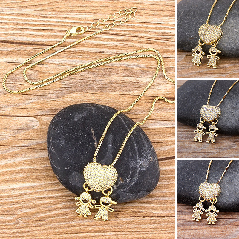 Halsband med mor och barn-motiv, utsökt hantverk, för mammor.