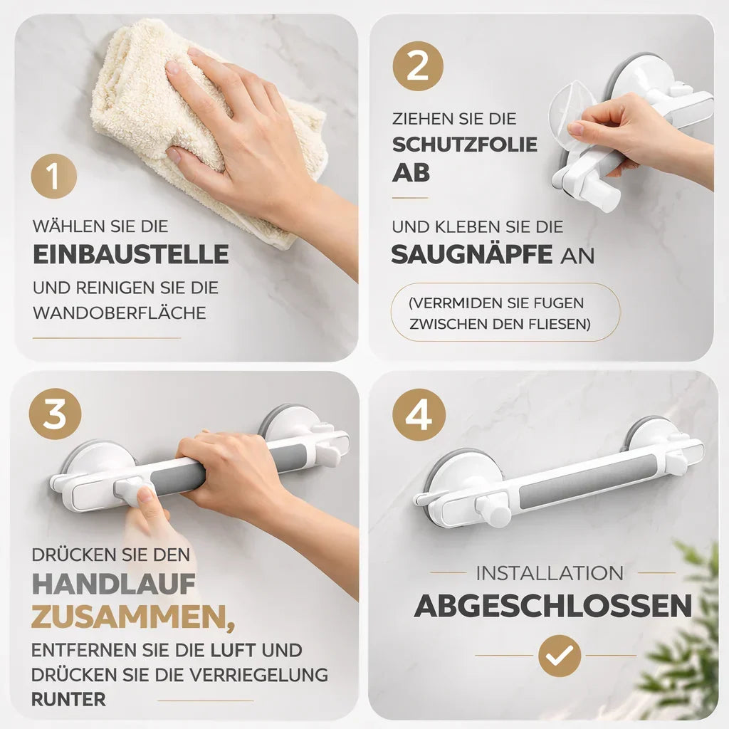 Duschhandtag med halkfritt gummigrepp för ökad säkerhet i badrummet