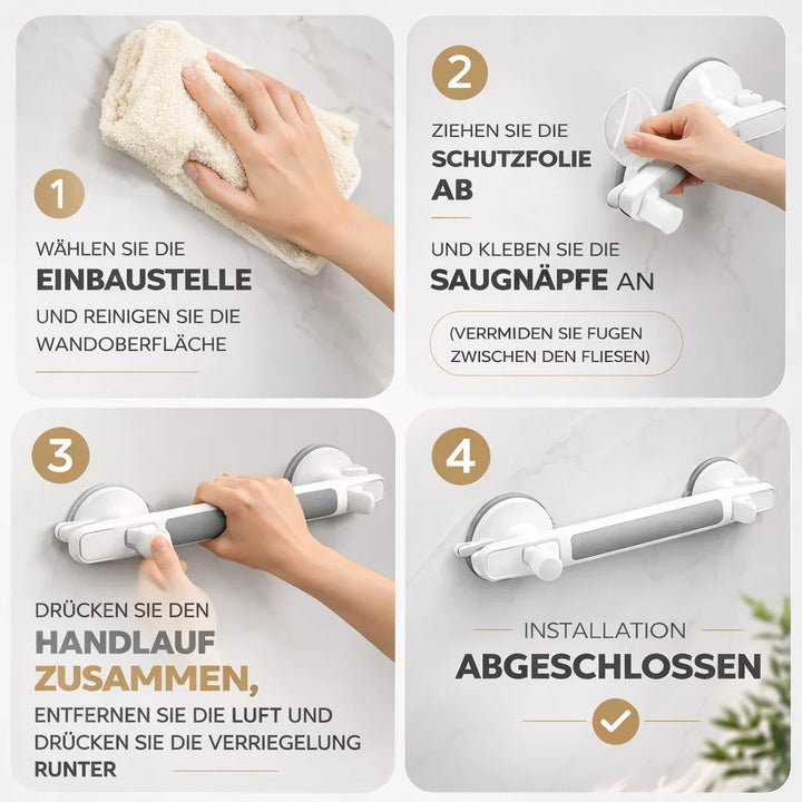 Duschhandtag med halkfritt gummigrepp för ökad säkerhet i badrummet