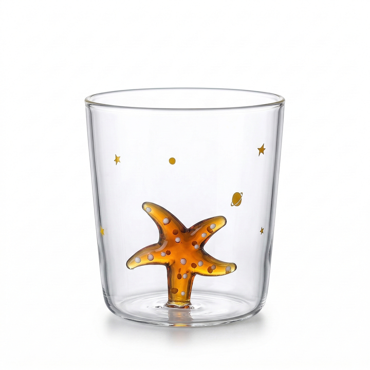 Handgjord 3D-glasmugg med djur- & växtmotiv. Unikt dryckesglas 250-300 ml för kaffe & te.