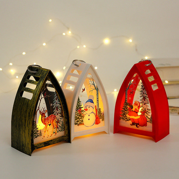 Handmålad LED juldekoration med tomtedesign för julbord, skapar en magisk och festlig stämning i hemmet.