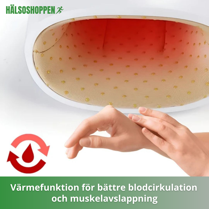 Kompakt handmassageapparat för hälsa och välmående. Perfekt för ömma händer efter en lång dag.