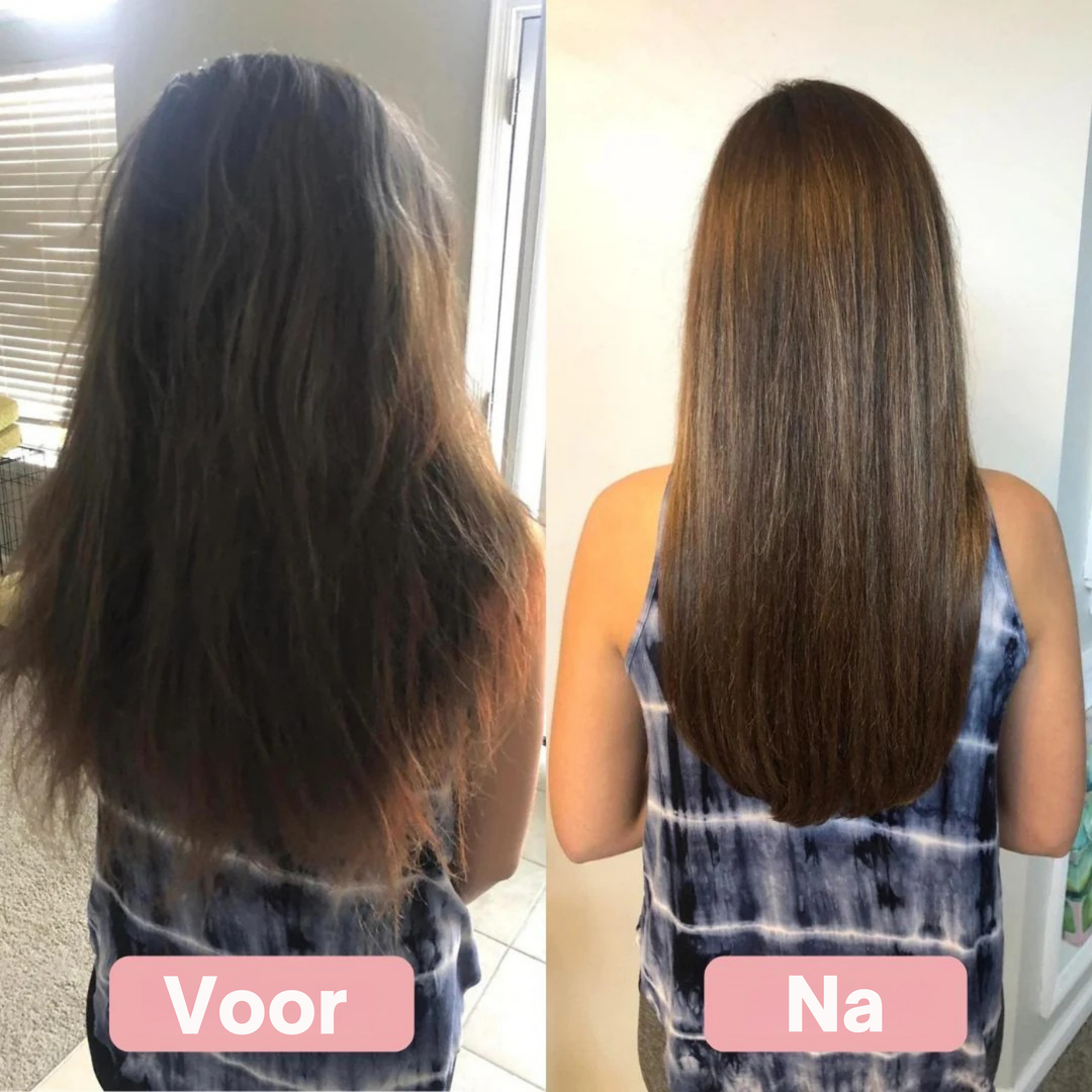 Vit skönhetsgadget för hårstyling och effektiv behandling av slitna hårtoppar