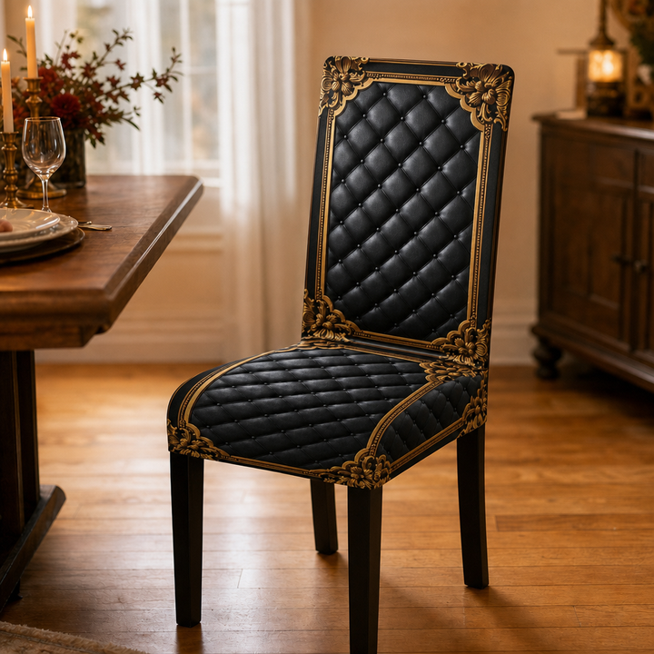 Baronova 6-pack stolsöverdrag i elegant barockstil för matrummet