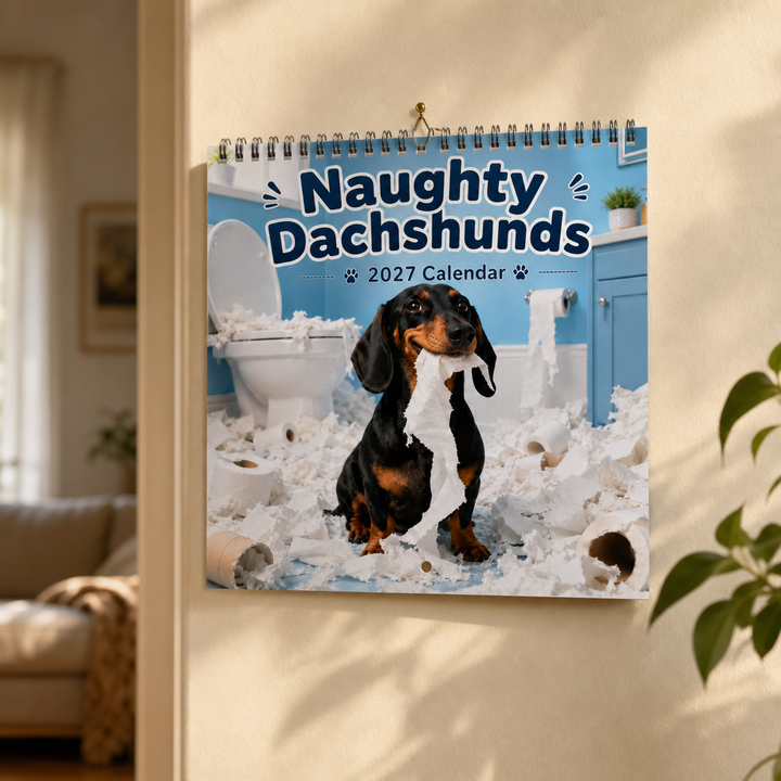 Rolig väggkalender med tax i badrumsmiljö