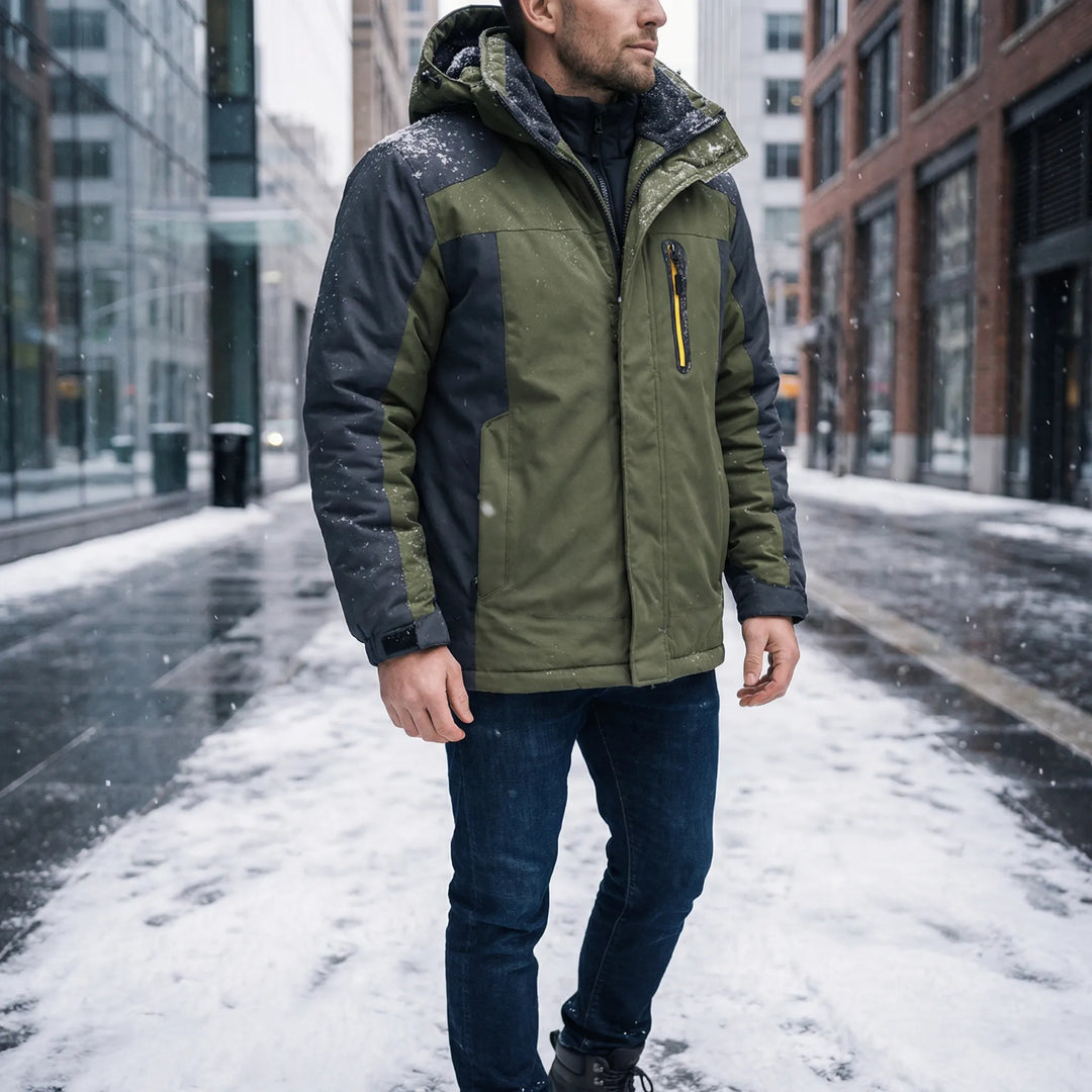 Herr Aidan vinterjacka, varm & vindtät, i urban stil för kalla dagar.