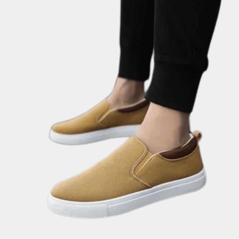 Herr Bekväma Slip-On Sneakers för vardagsstil, flexibla promenadskor.