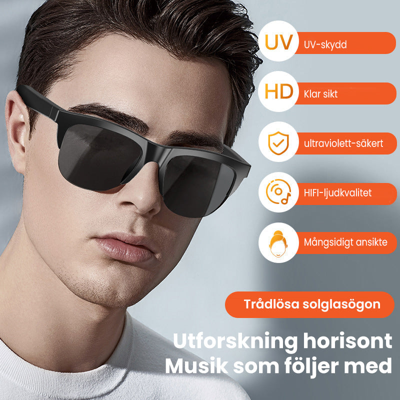 "Herr Bluetooth-polariserade solglasögon med touchkontroll och elegant design, UV400-linser och ultralätt ram."