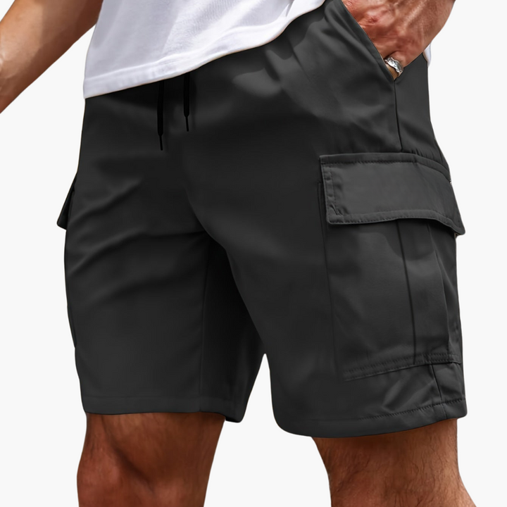 Herr cargoshorts med dragsko & flera fickor. Bekväma sommarshorts för fritid och vardag, idealiska för män.