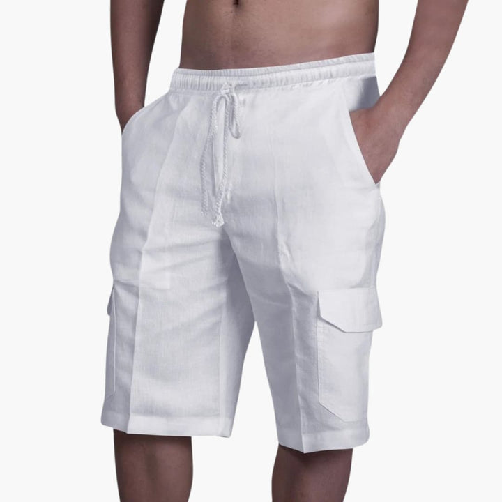 Herr cargoshorts med justerbar midja och praktiska fickor, perfekta för ledig sommarstil.