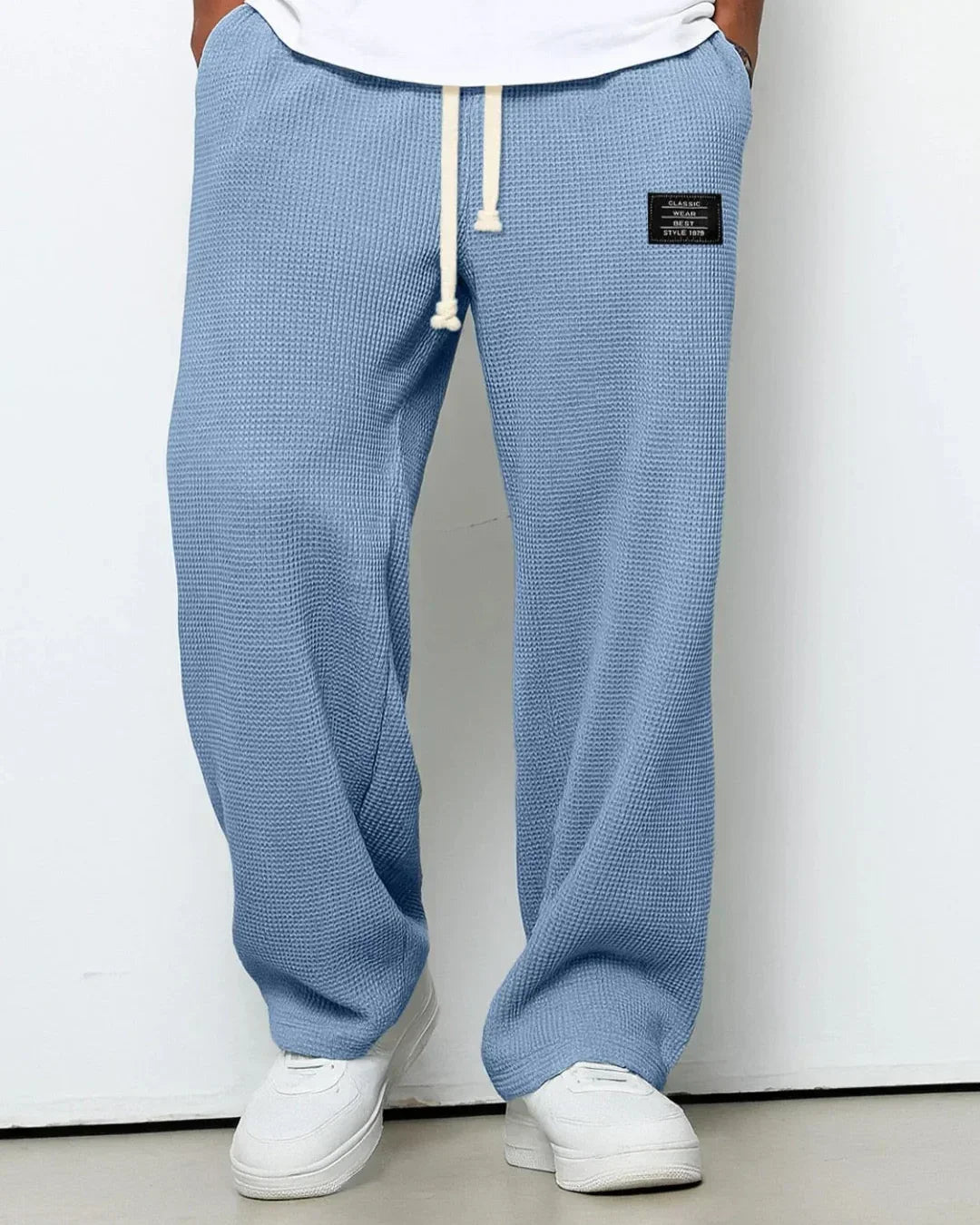 Herr fritidsbyxor med dragsko, bekväma för avkoppling och ledig stil.