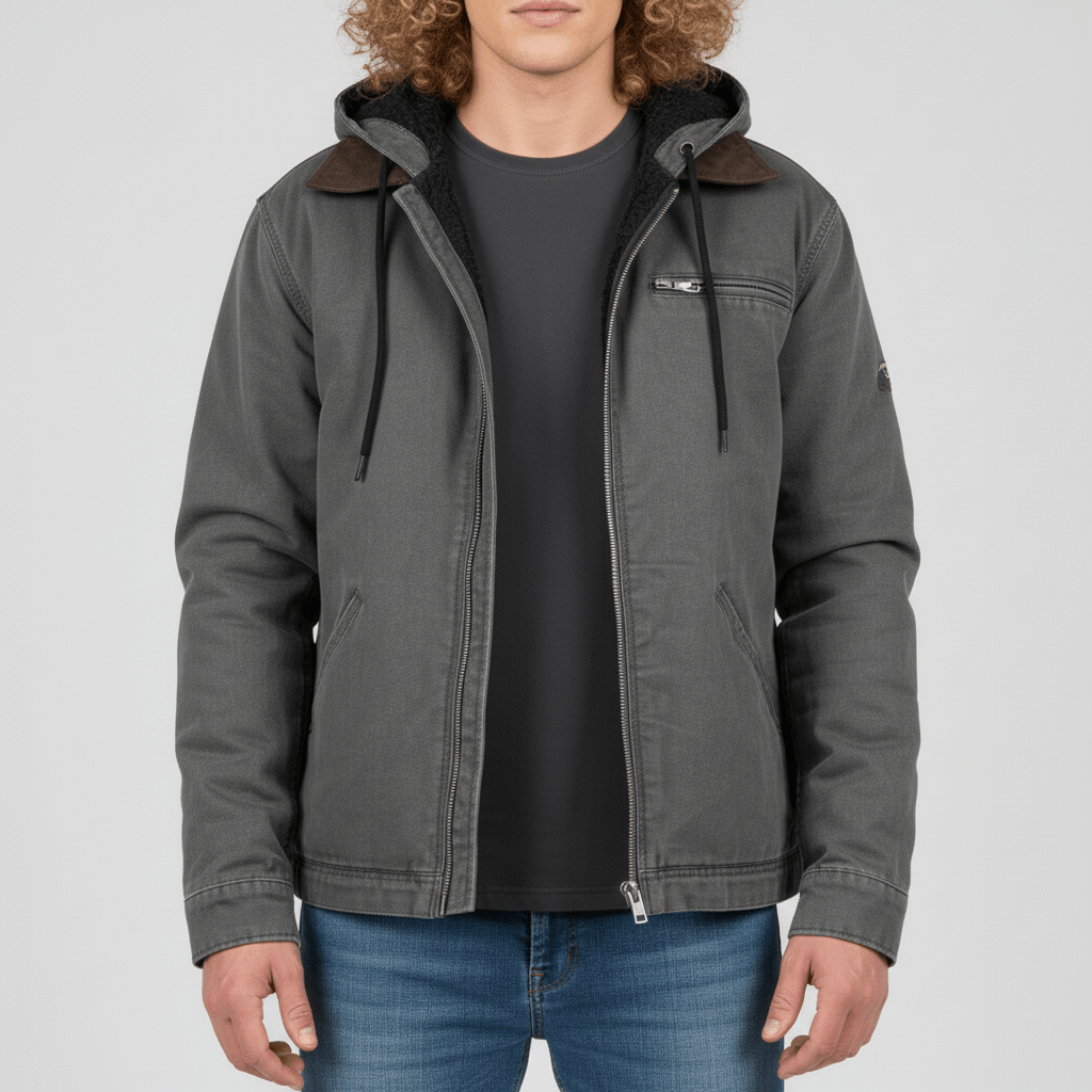 Herrkläder: Sportig hoodie jacka 'Luke' för lager på lager, med huva och dragkedja för optimal komfort.